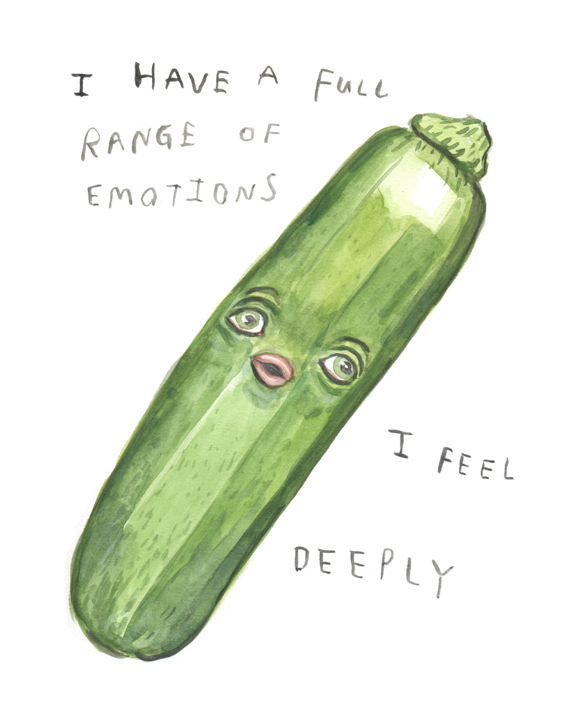 Feel Deeply Zucchini - Original Watercolour Painting