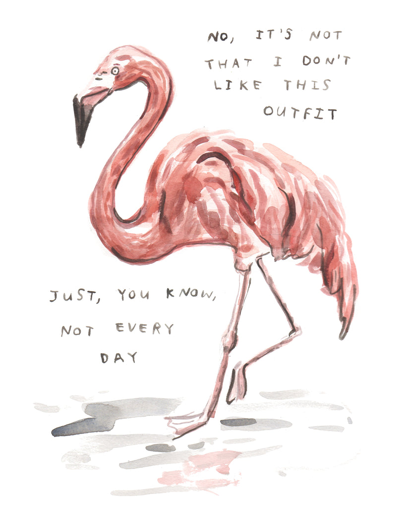Flamingo Outfit - Original Watercolour Painting