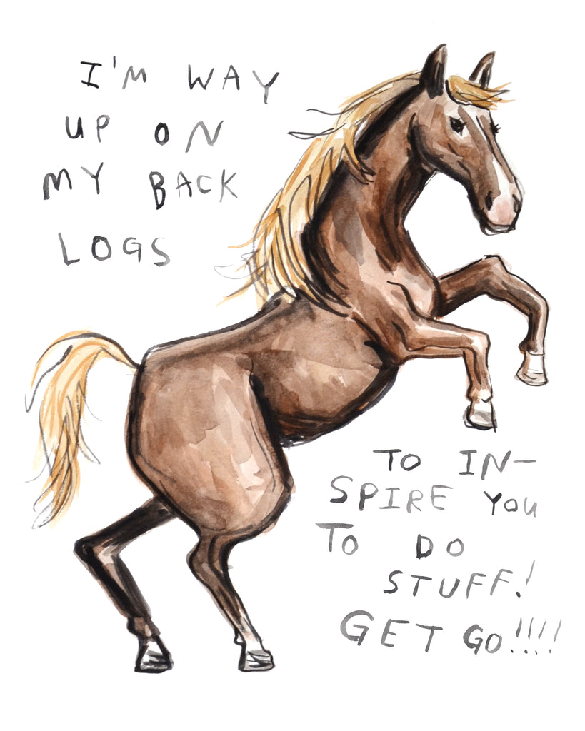 Horse Logs - Original Watercolour Painting