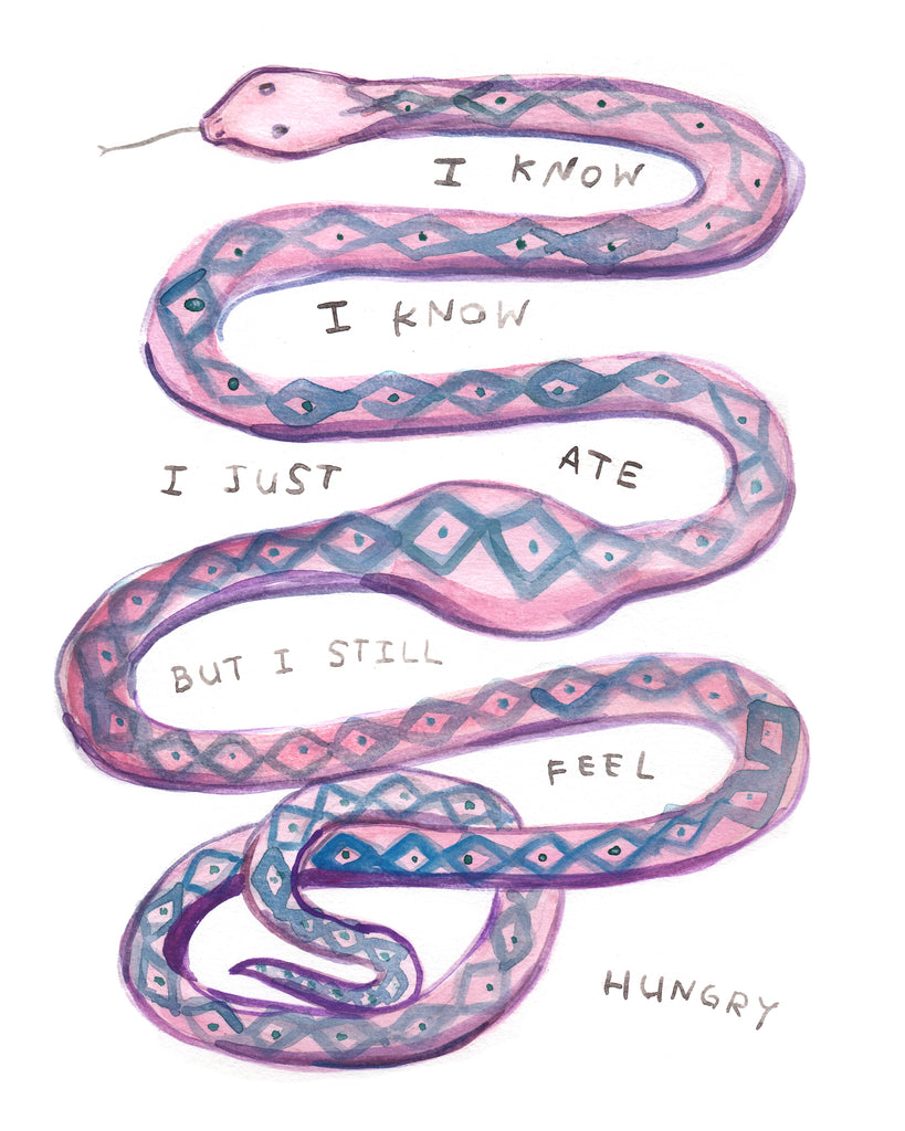 Just Ate Snake - Original Watercolour Painting