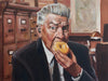 Gordon Cole Eats a Donut - David Lynch Twin Peaks Painting - Portrait Print