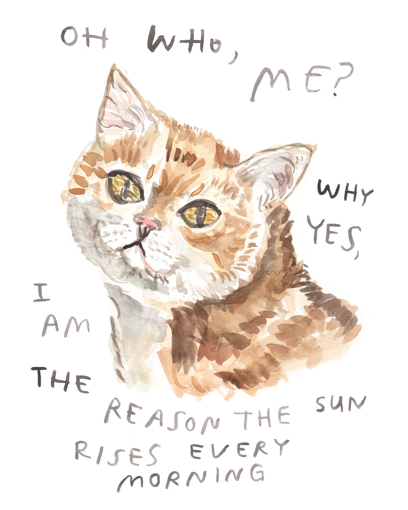 Sun Rises Cat - Original Watercolour Painting
