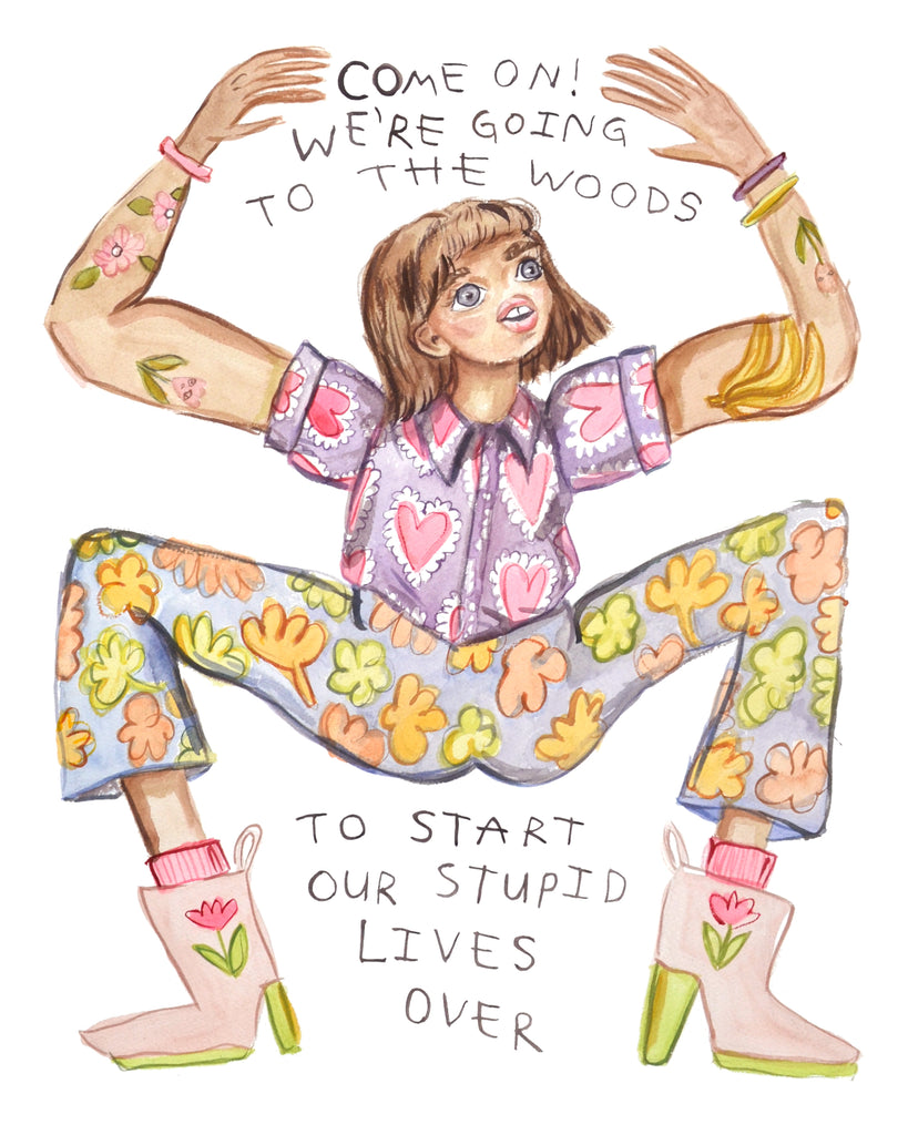 To The Woods to Start Our Lives Over - Original Bath Watercolour Painting