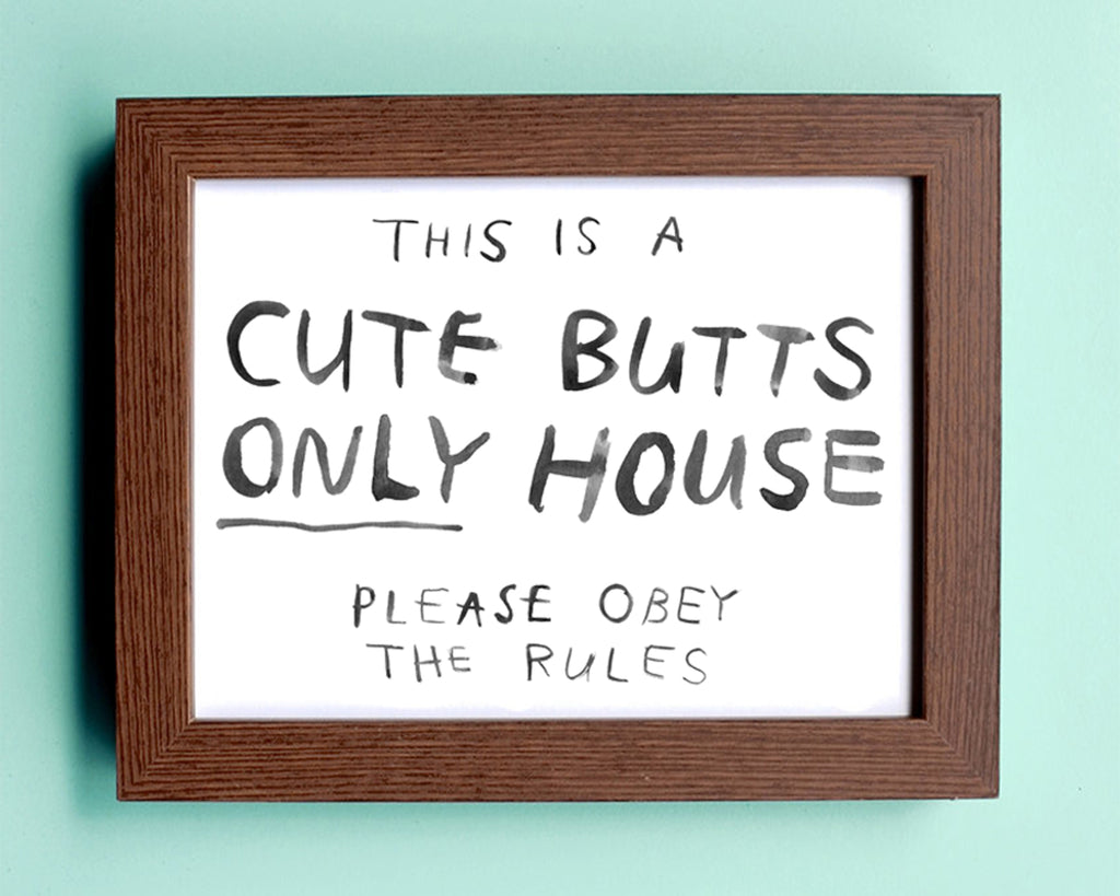 Cute Butts Only - Watercolour Illustration Print
