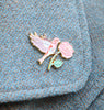 Finch and Rose - Enamel Lapel Pin