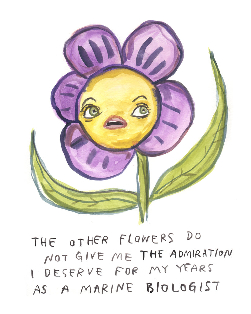 Marine Biologist Flower - Original Watercolour Painting