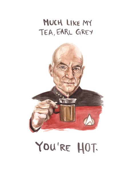 Captain Picard - Tea, Earl Grey, Hot - Greeting Card