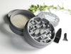 beautiful matte gray grinder for herbs.