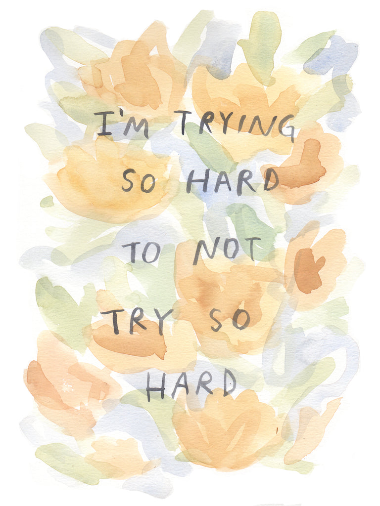 Trying Hard - Original Watercolour Painting