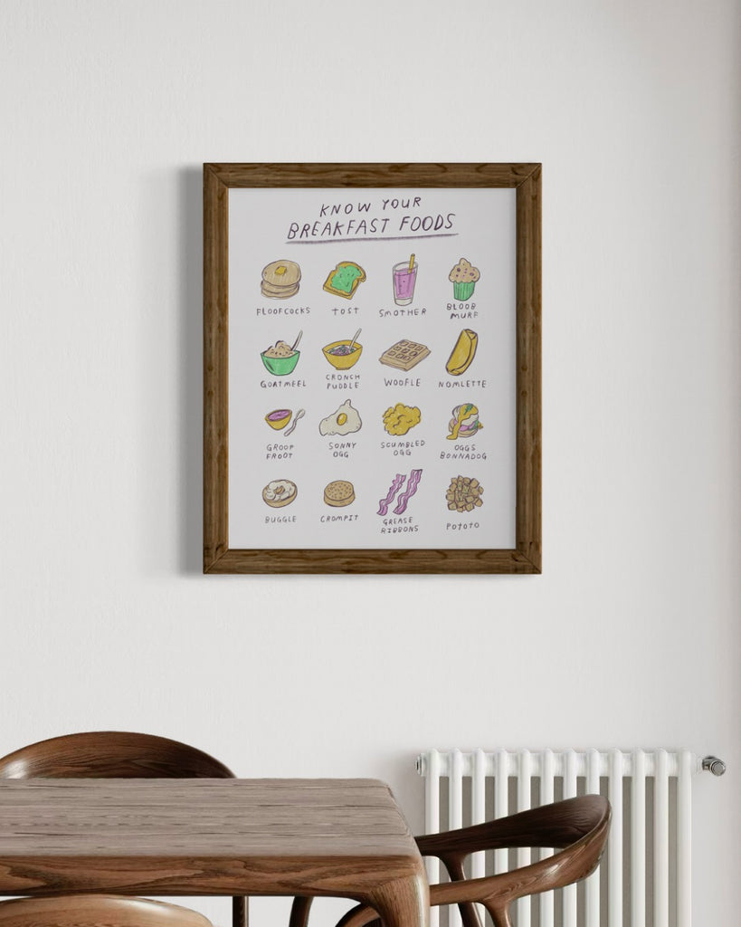 Know your Breakfast Foods illustration art by Heather Buchanan