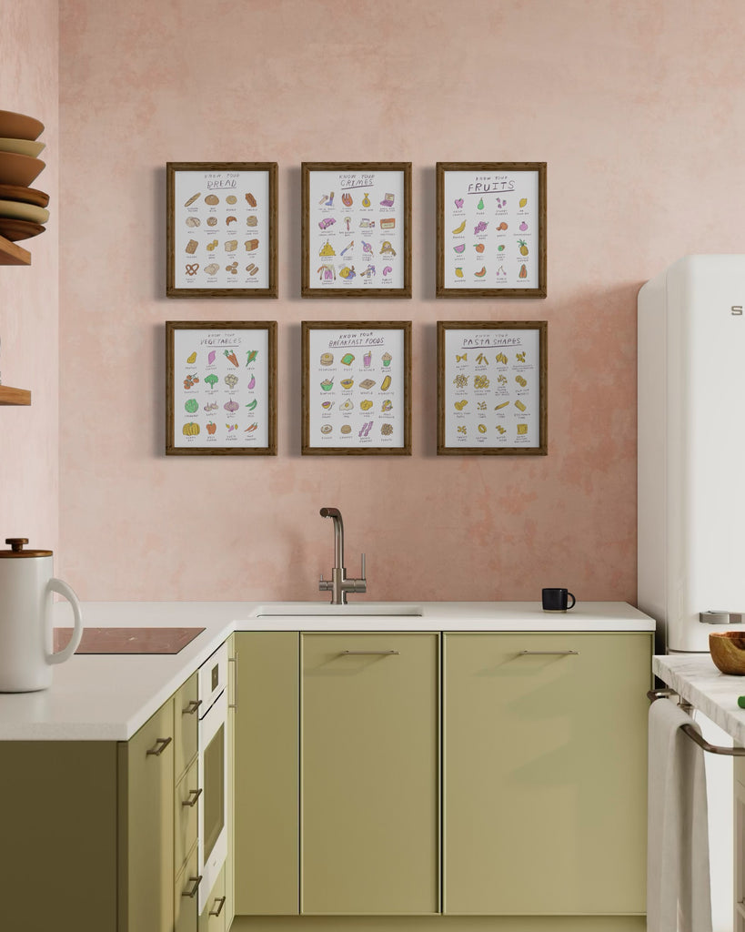 Kitchen art home decor, minimalist interior decor, cute and bright home design funny art for kitchen by illustrator Heather Buchanan