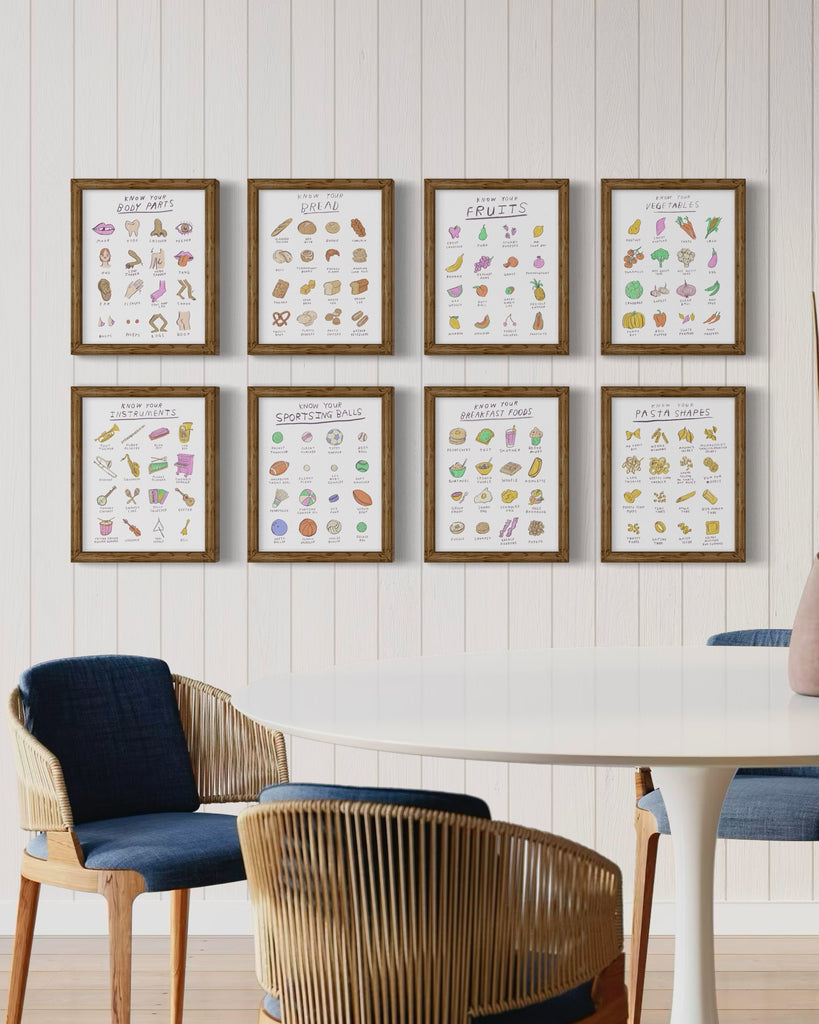 Bright funny minimalist drawings by illustration artist Heather Buchanan, home decor art prints for beautiful home 