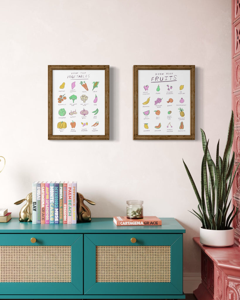 Illustrated guides to fruits and vegetables by Canadian artist Heather Buchanan