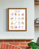 Funny illustration art print of crime vocabulary, illustration of various crimes but the crimes are all wrong, funny names for crimes