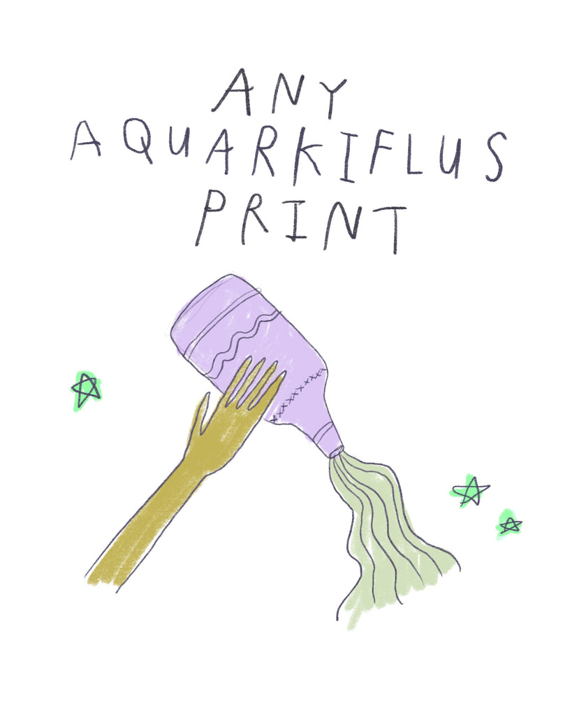 Any Aquarkiflus Horror Scoops Print - Zodiac Illustration Print