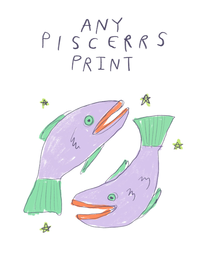 Any Piscerrs Horror Scoops Print - Zodiac Illustration Print