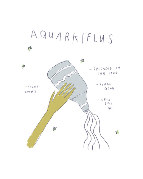 Aquarkiflus - Zodiac Illustration Print