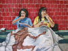 Broads Eat Pizza - Broad City Abbi and Ilana Painting - Portrait Print
