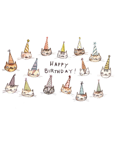 Happy Birthday Cats - Greeting Card