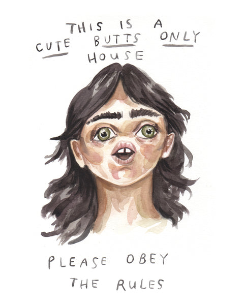 Cute Butts Only - Original Watercolour Painting
