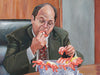 George Eats Shrimp - George Costanza Seinfeld Painting - Portrait Print