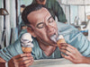 Forrest Gump Eats Ice Cream - Tom Hanks Painting - Portrait Print