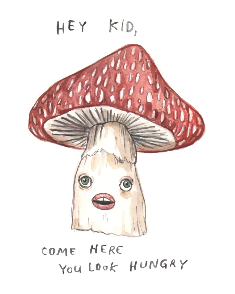 Hungry Mushroom - Original Watercolour Painting