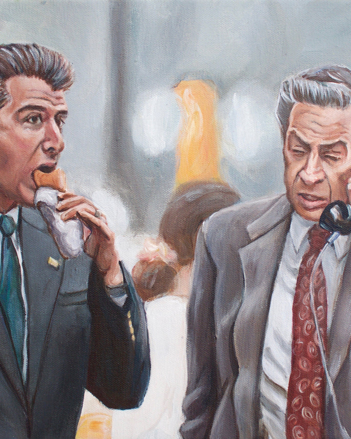 Detective Logan Eats a Hot Dog - Law and Order Painting - Portrait Print