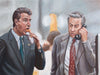 Detective Logan Eats a Hot Dog - Law and Order Painting - Portrait Print
