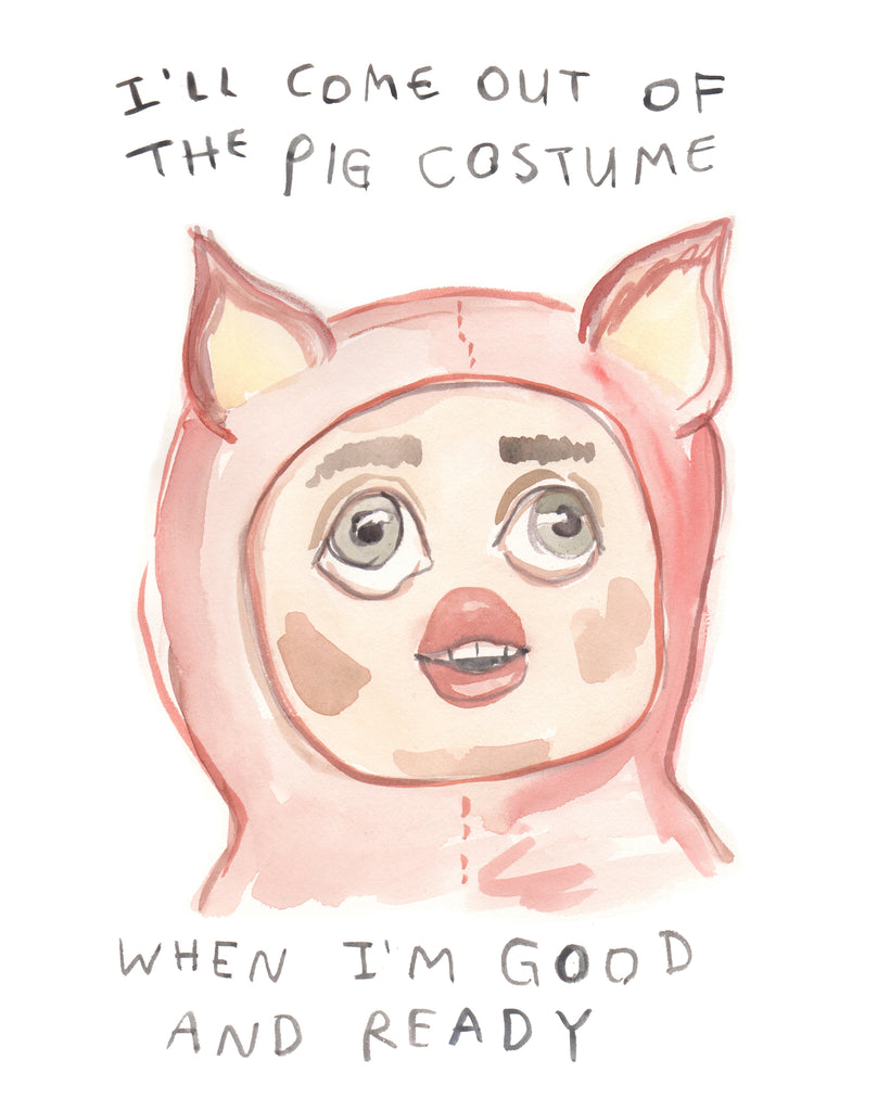 Pig Costume - Original Watercolour Painting