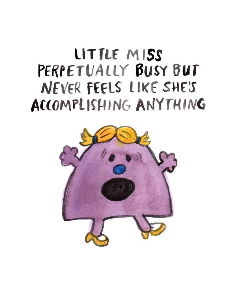 Little Miss Perpetually Busy - Greeting Card