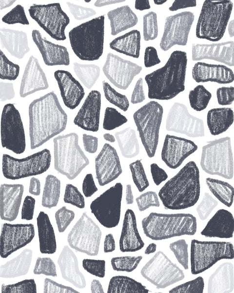 Holy Shit Grey Terrazzo - Stereogram Poster