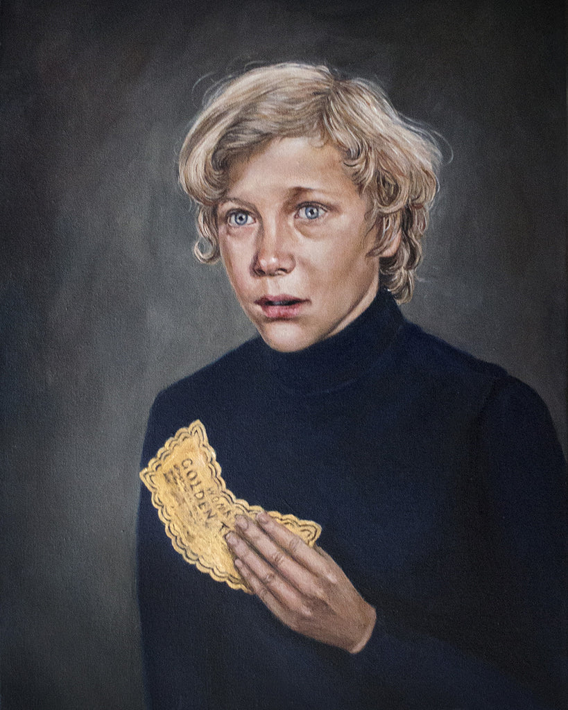 Charlie Bucket Willy Wonka Painting Portrait Print Heather Buchanan