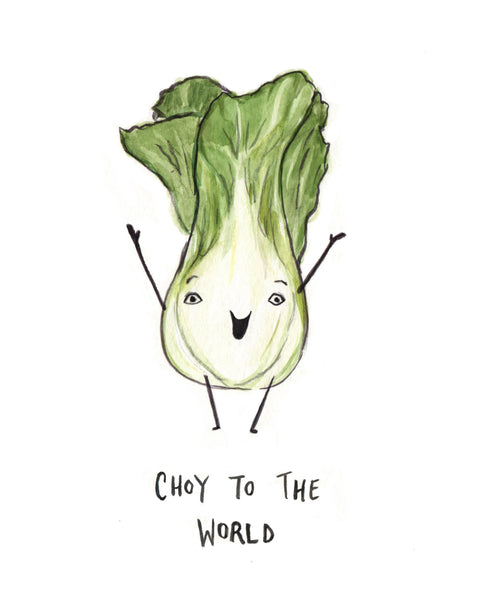 Choy to the World - Bok Choy Holiday Greeting Card