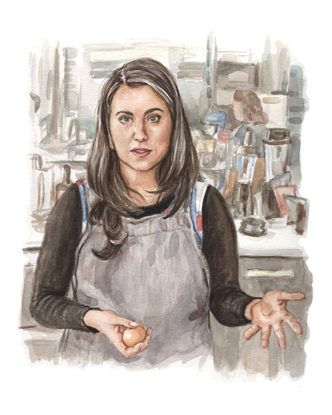 Claire Saffitz painting Art Bon appetit test kitchen