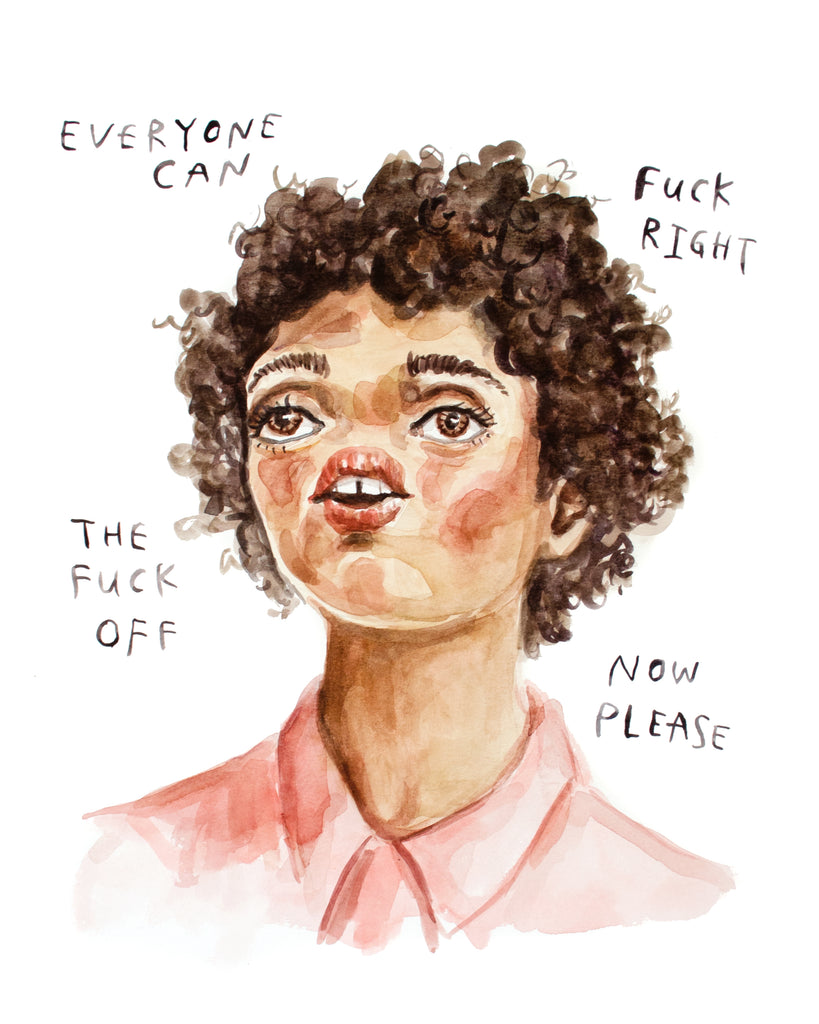 Fuck Right TF Off - Original Watercolour Painting