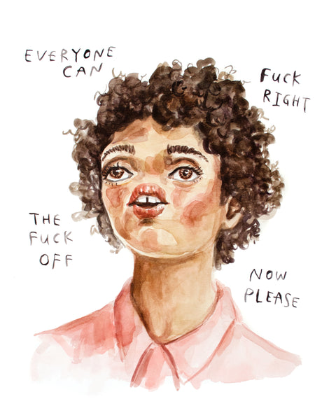 Fuck Right TF Off - Original Watercolour Painting
