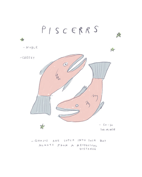 Piscerrs - Zodiac Illustration Print
