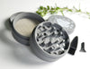 beautiful matte gray grinder for herbs. 